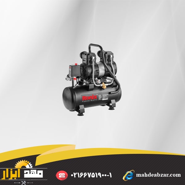 کمپرسور باد RONIX Silent wind compressor 10 liteکمپرسور باد RONIX Silent wind compressor 10 liter rc-1012r rc-1012