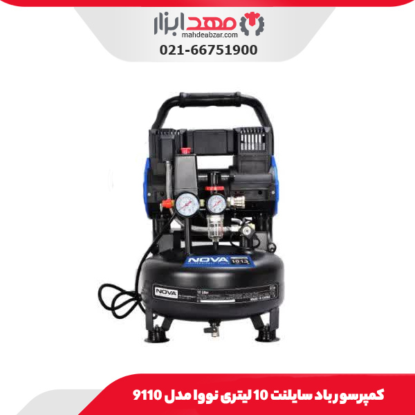 کمپرسور باد سایلنت 10 لیتری نووا مدل 9110