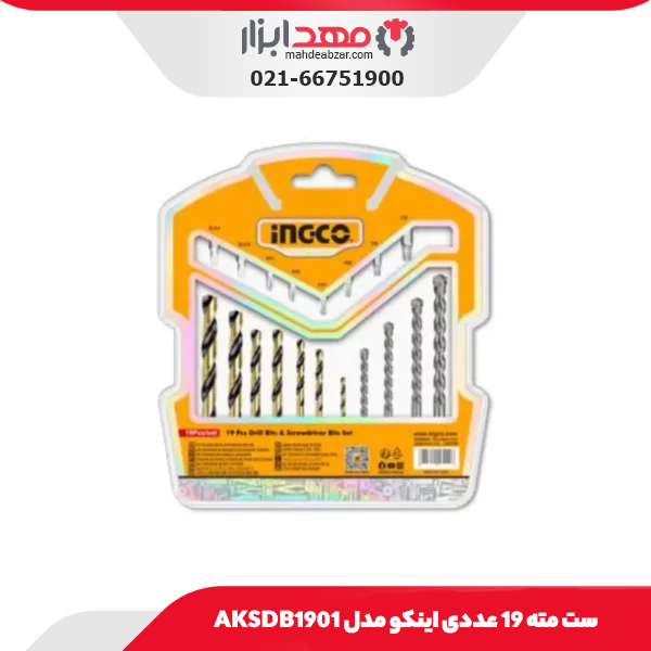 ست مته 19 عددی اینکو مدل AKSDB1901
