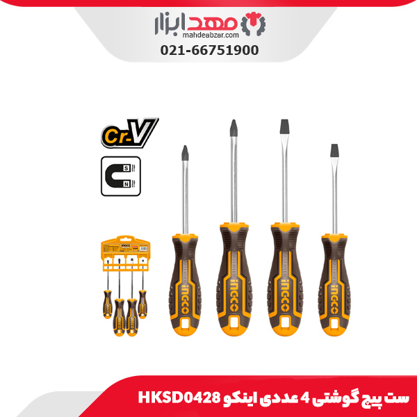 ست پیچ گوشتی 4 عددی اینکو HKSD0428