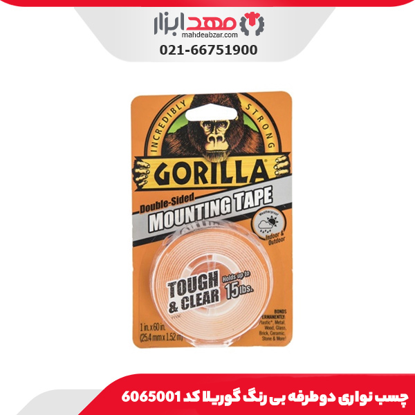 چسب نواری دوطرفه بی رنگ گوریلا کد 6065001